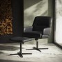 Black Faux Leather Recliner Office Chair with Footrest - Rowan