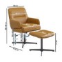 Tan Faux Leather Recliner Office Chair with Footrest - Rowan