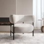 Cream Boucle Curved Armchair - Romy