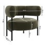 Green Velvet Curved Armchair - Romy