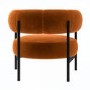 Rust Velvet Curved Armchair - Romy