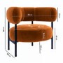 Rust Velvet Curved Armchair - Romy