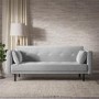 Grey Velvet Click Clack Sofa Bed - Seats 3 - Rory