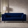 Navy Velvet Click Clack Sofa Bed - Seats 3 - Rory