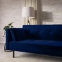 Navy Velvet Click Clack Sofa Bed - Seats 3 - Rory