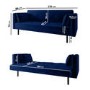 Navy Velvet Click Clack Sofa Bed - Seats 3 - Rory