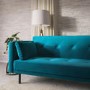 Teal Velvet Click Clack Sofa Bed - Seats 3 - Rory