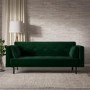 Green Velvet Click Clack Sofa Bed - Seats 3 - Rory