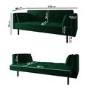 Green Velvet Click Clack Sofa Bed - Seats 3 - Rory