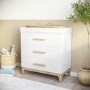 White and Wood Baby Changing Table with Drawers - Rue