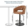 Curved Tan Faux Leather Adjustable Swivel Bar Stool with Back - Runa