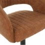 Curved Tan Faux Leather Adjustable Swivel Bar Stool with Back - Runa