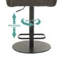 Dove Grey Faux Leather Adjustable Swivel Bar Stool with Back - Runa