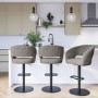 Dove Grey Faux Leather Adjustable Swivel Bar Stool with Back - Runa