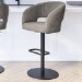 Dove Grey Faux Leather Adjustable Swivel Bar Stool with Back - Runa