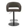 Dove Grey Faux Leather Adjustable Swivel Bar Stool with Back - Runa