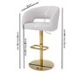 Curved Beige Boucle Adjustable Swivel Barstool with Gold Base - Runa