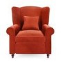 Burnt Orange Velvet High Back Armchair - Rupert