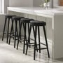 Black Solid Oak Kitchen Counter Stool - 70cm - Rayne