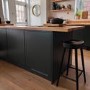 Black Solid Oak Kitchen Counter Stool - 70cm - Rayne