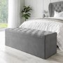 Ottoman Storage Blanket Box in Grey Velvet - Safina