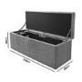 Ottoman Storage Blanket Box in Grey Velvet - Safina