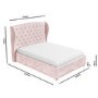 Pink Velvet King Size Ottoman Bed with Matching Blanket Box - Safina