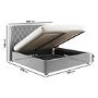 Grey Velvet Super King Ottoman Bed with Winged Headboard - Safina