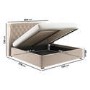 Beige Velvet Super King Ottoman Bed with Winged Headboard - Safina