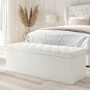 Ottoman Storage Blanket Box in Cream Fabric - Safina