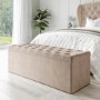 Ottoman Storage Blanket Box in Beige - Safina