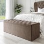 Ottoman Storage Blanket Box in Brown Velvet - Safina