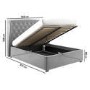 Grey Velvet Small Double Ottoman Bed with Winged Headboard - Safina