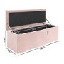 Ottoman Storage Blanket Box in Pink Velvet - Safina