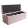 Ottoman Storage Blanket Box in Pink Velvet - Safina