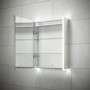 Sensio Ainsley Double Door Chrome Mirrored Bathroom Cabinet with Lights & Wireless Speakers 564 x 700mm