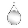 Sensio Nova Round Heated Bathroom Mirror with Lights & Black Leather Strap 600mm