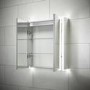 Double Door Sensio Ainsley Chrome Mirrored Bathroom Cabinet with Lights & Wireless Speaker 664 x 700mm