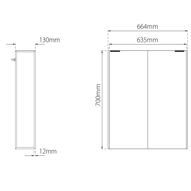 Double Door Sensio Ainsley Chrome Mirrored Bathroom Cabinet with Lights & Bluetooth Speaker 664 x 700mm