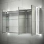 Sensio Ainsley 3 Door Chrome Mirrored Bathroom Cabinet with Lights & Wireless Speaker 1200 x 700mm