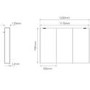 Sensio Ainsley 3 Door Chrome Mirrored Bathroom Cabinet with Lights & Wireless Speaker 1200 x 700mm