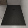 1700x800mm Stone Resin Black Slate Effect  Rectangular Shower Tray with Grate - Siltei