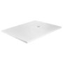 1200x800mm Stone Resin White Slate Effect Low Profile Rectangular Shower Tray with Grate - Sileti