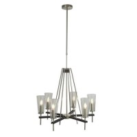 GRADE A1 - Box Opened 6 Candle Light Chrome & Glass Chandelier - Searchlight