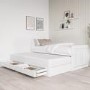 Single White Wooden Guest Bed with Storage and Trundle - Sander