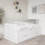 Single White Wooden Guest Bed with Storage and Trundle - Sander