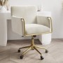 Cream Velvet Tub Office Chair - Sonny