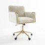 Cream Velvet Tub Office Chair - Sonny