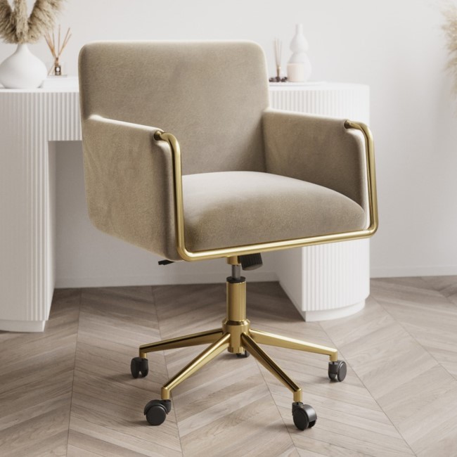 Mink Velvet Tub Office Chair - Sonny