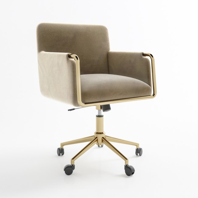 Mink Velvet Tub Office Chair - Sonny